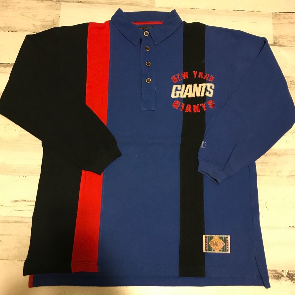 Vintage Giants Long Sleeve Polo Color Block